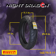 PIRELLI NIGHT DRAGON-140/75 R 17 M/C (67V) TL Pirelli Night Dragon 180/70R16 M/C 77H Cruiser Motorcycle Rear Tire w/ Keychain