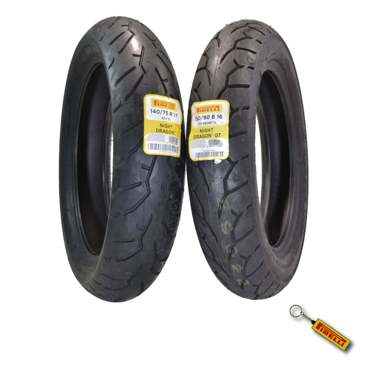 PIRELLI NIGHT DRAGON-140/75 R 17 M/C (67V) TL Pirelli Night Dragon GT 130/90B16 M/C 73H REINFTL Cruiser Motorcycle Rear Tire w/ Keychain