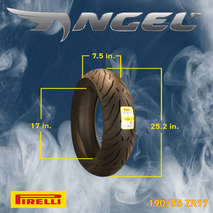 Pirelli Angel ST 120/70ZR17 (58W) Front & 190/55ZR17 (75W) Rear Motorcycle Tires – High-Performance Sport Touring Tire for Enhanced Grip, Durability & Stability – Fits Sport & Touring Bikes