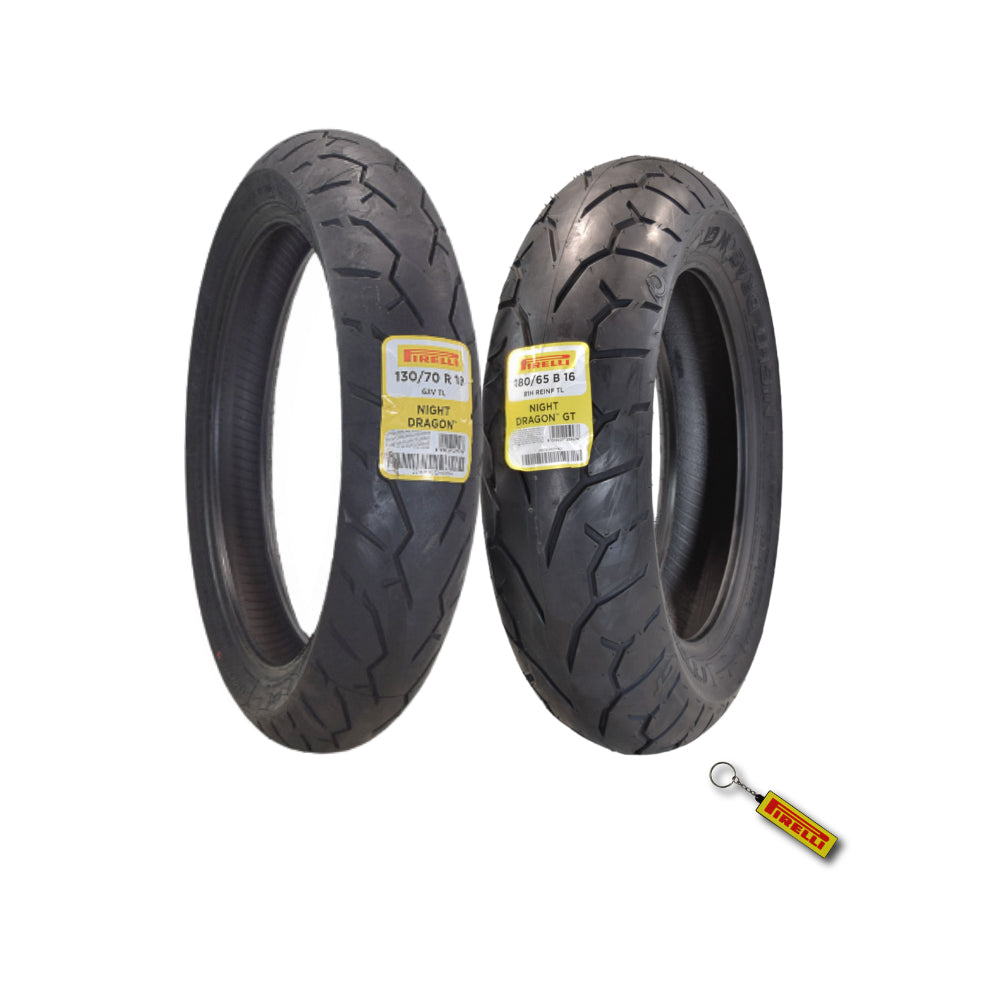 PIRELLI NIGHT DRAGON-130/70 R 18 M/C (63V) TL Pirelli Night Dragon GT 180/65B16 M/C 81H REINFTL Cruiser Motorcycle Rear Tire w/ Keychain