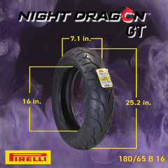 PIRELLI NIGHT DRAGON-130/70 R 18 M/C (63V) TL Pirelli Night Dragon GT 180/65B16 M/C 81H REINFTL Cruiser Motorcycle Rear Tire w/ Keychain