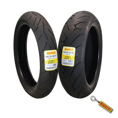 Pirelli Diablo Rosso II 120/70 ZR 17 M/C (58W) TL (K) Front & 180/55 ZR 17 M/C (73W) TL Rear Motorcycle Tire- Sport Performance  Road  Use Tire Set with Keychain
