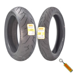 Pirelli Diablo Rosso II Tire Set w/ Keychain: 120/70ZR17 Front & 190/55ZR17 Rear