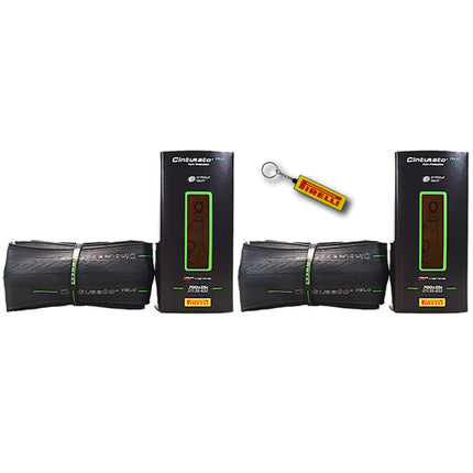 Pirelli Cinturato Velo TLR 35-622 (700 x 35c) Road Bicycle Tire - Great for Long-Distances and Various Terrains - Armour Tech, Clincher Type, Tubeless Ready Bike Tire with Keychain 700x35c (2 Pack)