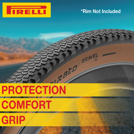 Pirelli Cinturato Gravel H TLR Classic 35-622 (700 x 35c) Road Bicycle Tire - SpeedGrip Compound, Clincher Type, Tubeless Ready Bike Tire 700x35c