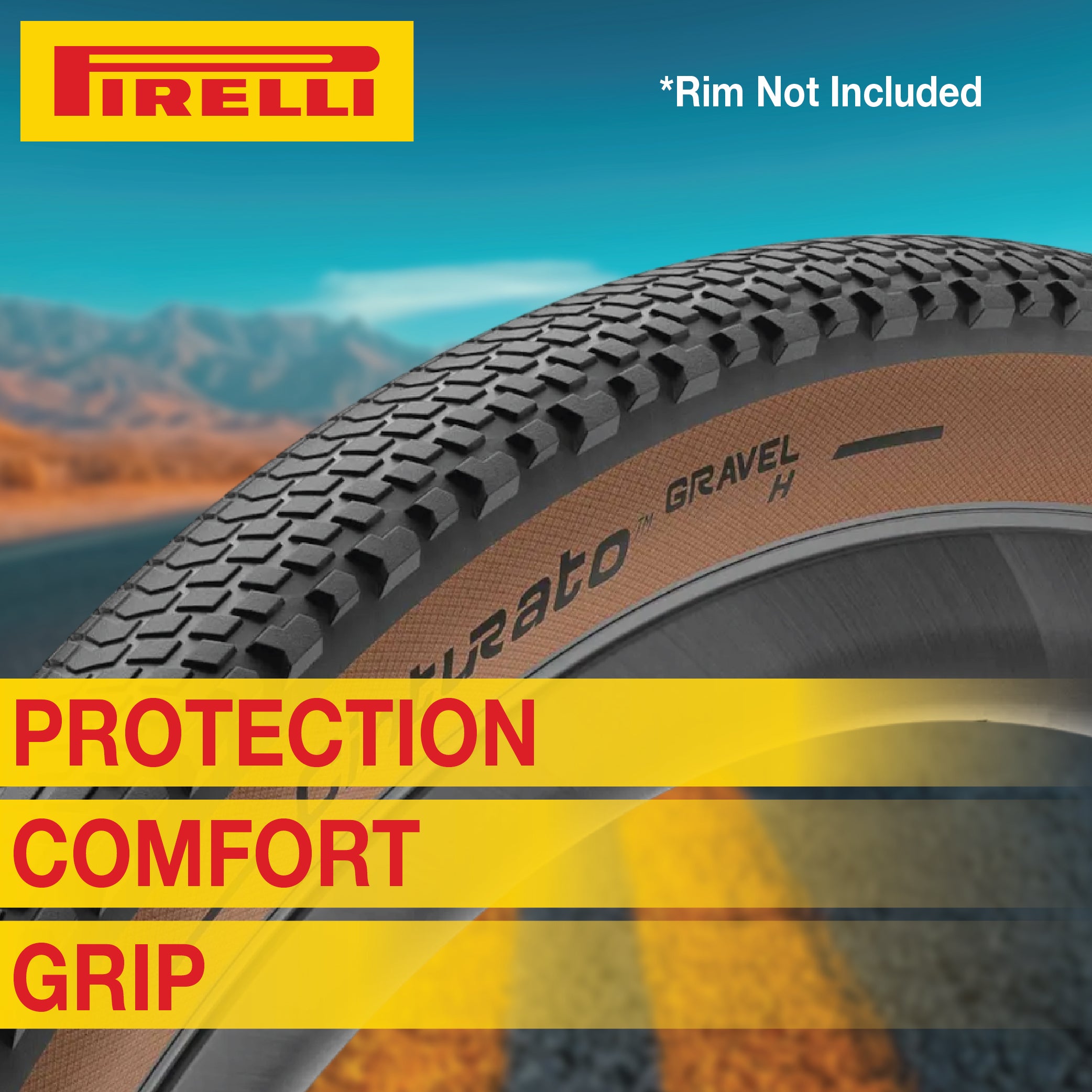 Pirelli Cinturato Gravel H TLR Classic 35-622 (700 x 35c) Road Bicycle Tire - SpeedGrip Compound, Clincher Type, Tubeless Ready Bike Tire with Keychain 700x35c (2 Pack)