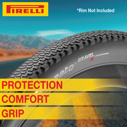 Pirelli Cinturato Gravel H TLR 35-622 (700 x 35c) Road Bicycle Tire - SpeedGrip Compound, Clincher Type, Tubeless Ready Bike Tire 700x35c