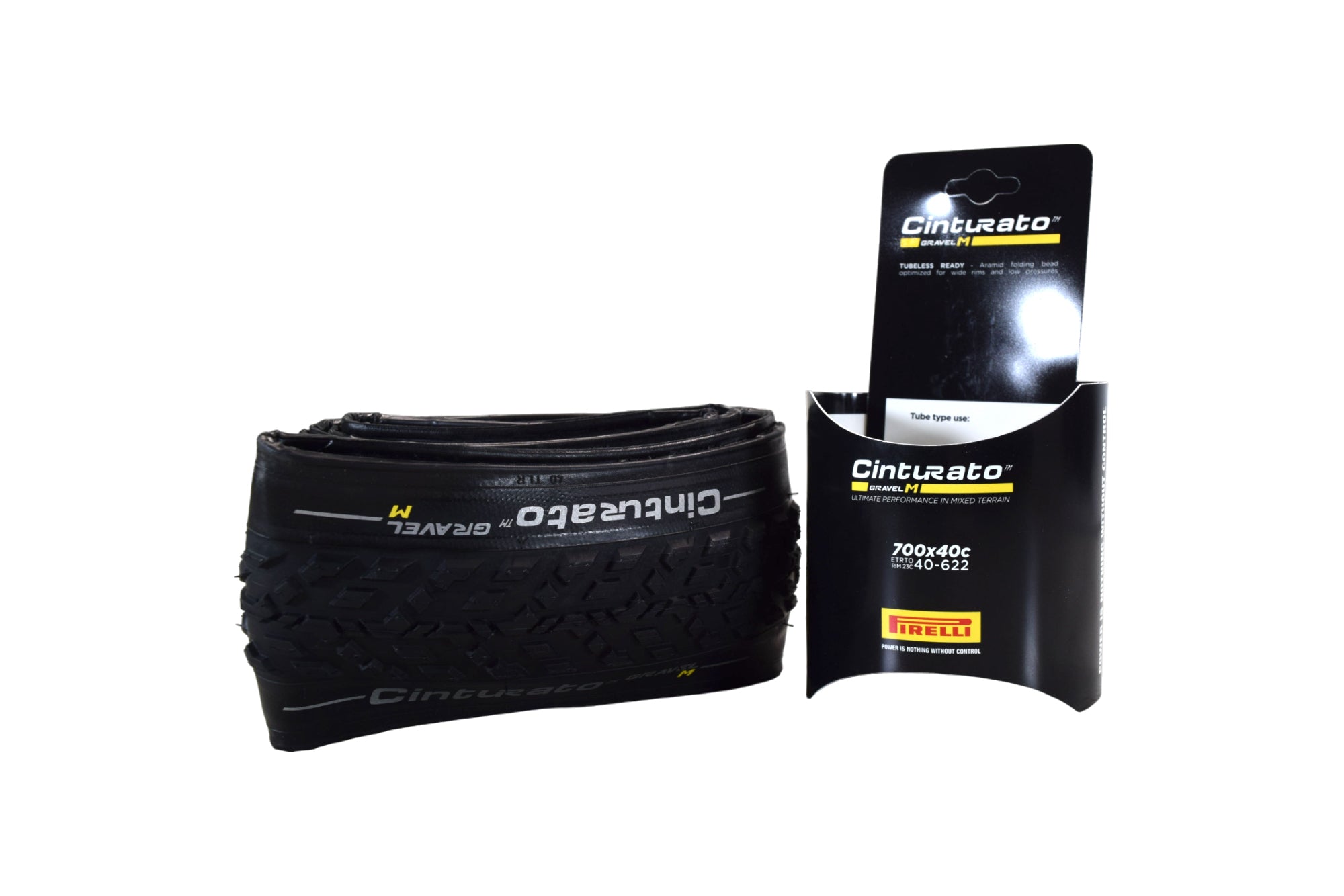 Pirelli Cinturato Gravel M TLR 40-622 (700 x 40c) Race Bicycle Tire - SpeedGrip Compound, Clincher Type, Tubeless Ready Bike Tire 700x40c