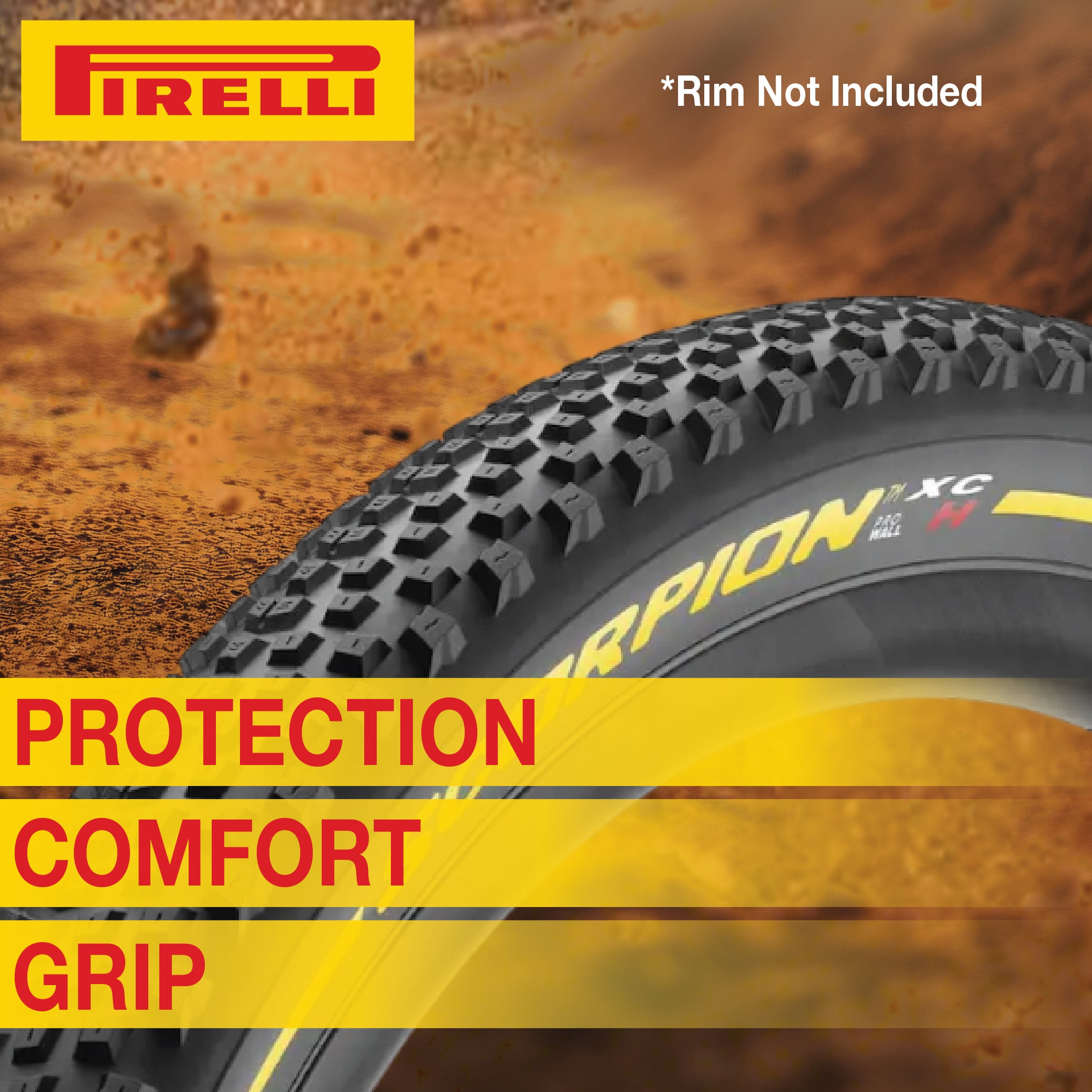 Pirelli Scorpion XC H Yellow Label 55-622 (29x 2.2) MTB Bicycle Tire  - Designed for Hardpacked Courses, 120TPI and ProWall Casing- Mountain Bike Tire w/Keychain (2 Pk)