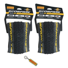 Pirelli Scorpion XC M Yellow Label 55-622 (29x 2.2) MTB Bicycle Tire  - Designed for Hardpacked Courses, 60TPI and ProWall Casing- Mountain Bike Tire w/Keychain (2 Pk)