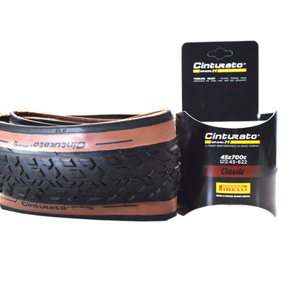 Pirelli Cinturato Gravel M TLR Classic 45-622 (700 x 45c) Road Bicycle Tire - SpeedGrip Compound, Clincher Type, Tubeless Ready Bike Tire with Keychain 700x45c (2 Pack)