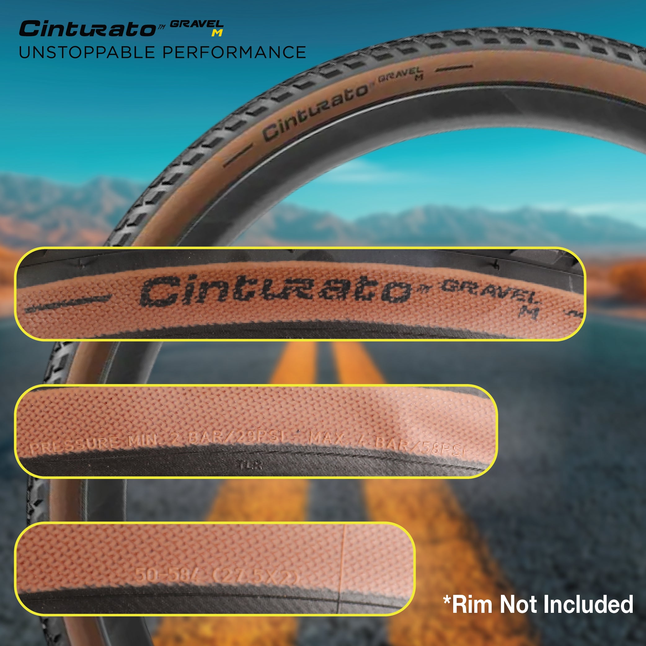 Pirelli Cinturato Gravel M TLR Classic 50-584 (650 x 50c) Road Bicycle Tire - SpeedGrip Compound, Clincher Type, Tubeless Ready Bike Tire with Keychain 650x50c (2 Pack)