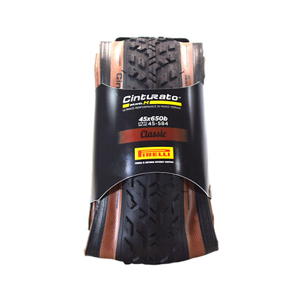 Pirelli Cinturato Gravel M TLR Classic 45-584 (650 x 45c) Road Bicycle Tire - SpeedGrip Compound, Clincher Type, Tubeless Ready Bike Tire 650x45c