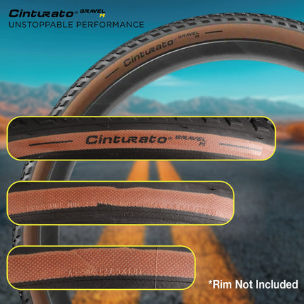 Pirelli Cinturato Gravel M TLR Classic 45-584 (650 x 45c) Road Bicycle Tire - SpeedGrip Compound, Clincher Type, Tubeless Ready Bike Tire 650x45c