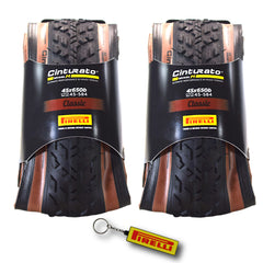 Pirelli Cinturato Gravel M TLR Classic 45-584 (650 x 45c) Road Bicycle Tire - SpeedGrip Compound, Clincher Type, Tubeless Ready Bike Tire with Keychain 650x45c (2 Pack)