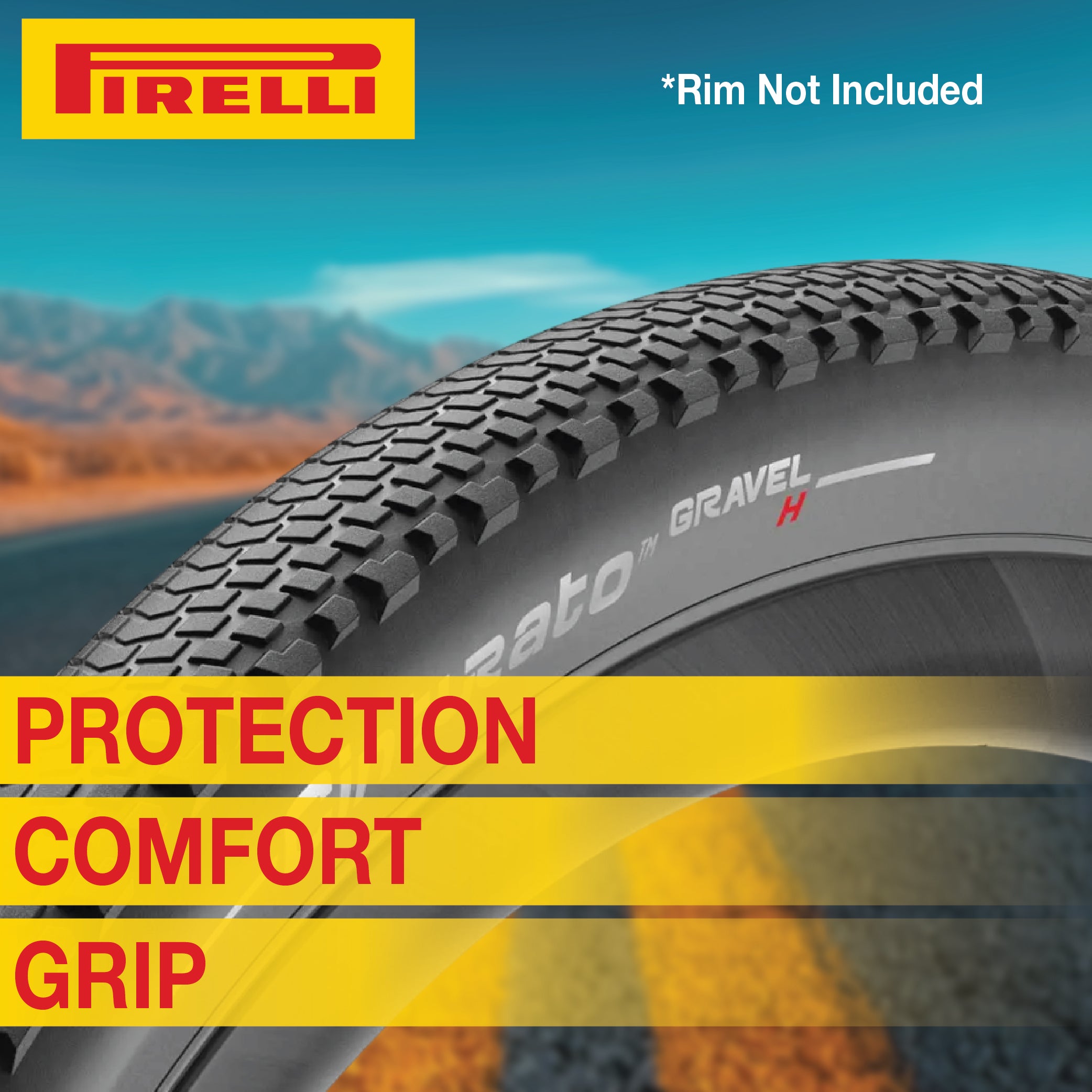 Pirelli Cinturato Gravel H TLR 45-622 (700 x 45c) Road Bicycle Tire - SpeedGrip Compound, Clincher Type, Tubeless Ready Bike Tire 700x45c