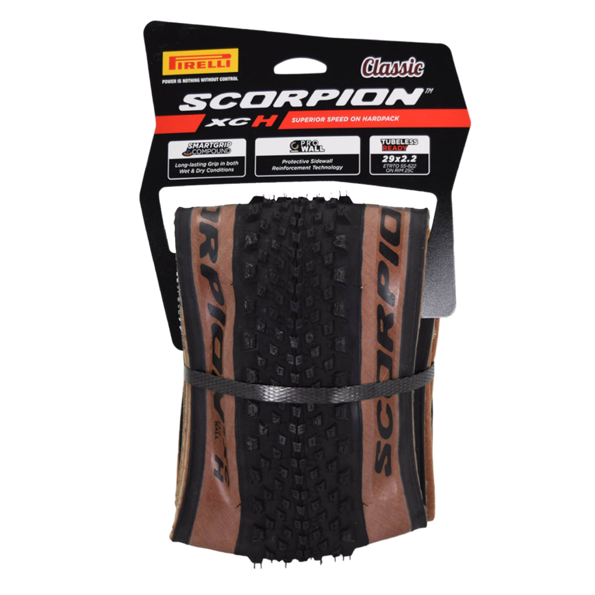 Pirelli SCORPION XC H Classic Bicycle Tire (29” x 2.2) Optimal Speed and Grip for Hardpacked Courses, SmartGRIP Compound, ProWALL Technology, Durable Performance for XC Racing and Enduro