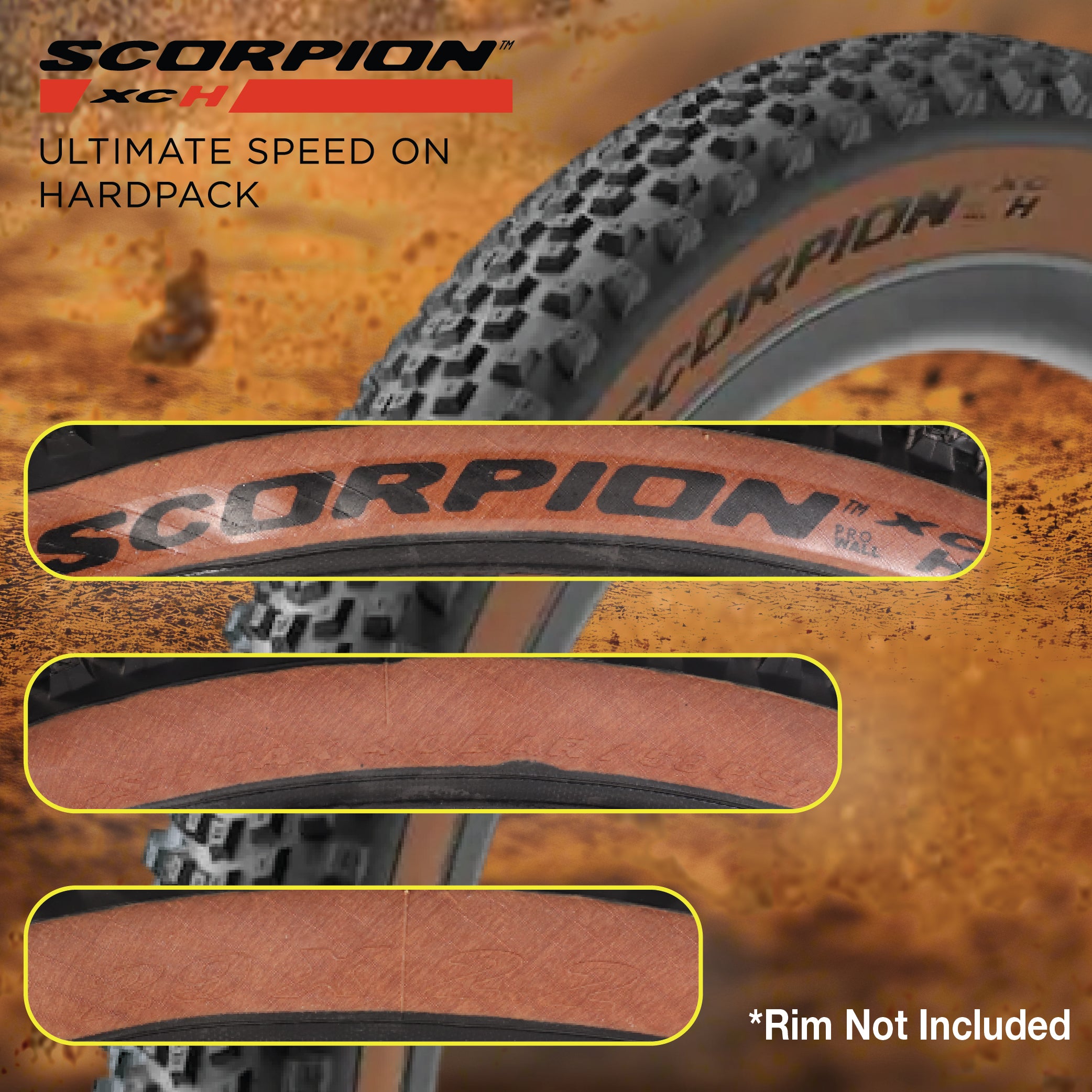 Pirelli Scorpion XC H Classic Tan 55-622 (29x 2.2) MTB Bicycle Tire  - Designed for Hardpacked Courses, 60TPI and ProWall Casing- Mountain Bike Tire w/Keychain (2 Pk)
