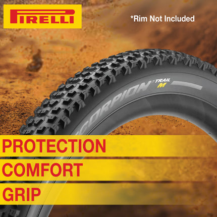 Pirelli Scorpion XC R Classic Tan 55-622 (29x 2.2) MTB Bicycle Tire  - Designed for Hardpacked and Trail Courses, and Everyday Biking, 60TPI and ProWall Casing- Mountain Bike Tire w/Keychain (2 Pk)