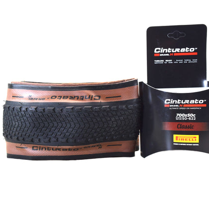 Pirelli Cinturato Gravel H TLR Classic 50-622 (700 x 50c) Road Bicycle Tire - SpeedGrip Compound, Clincher Type, Tubeless Ready Bike Tire with Keychain 700x50c (2 Pack)