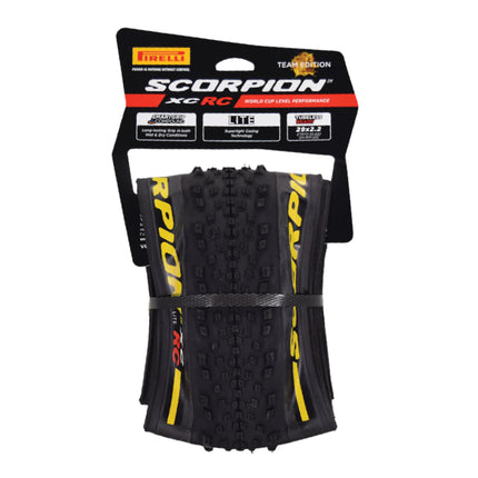 Pirelli Scorpion XC RC LITE Yellow Label 55-622 (29x 2.2) MTB Bicycle Tire  - Designed for Demanding Natural, Hardpacked, & Loose Courses, 120TPI and LITE MTB Casing- Mountain Bike Tire