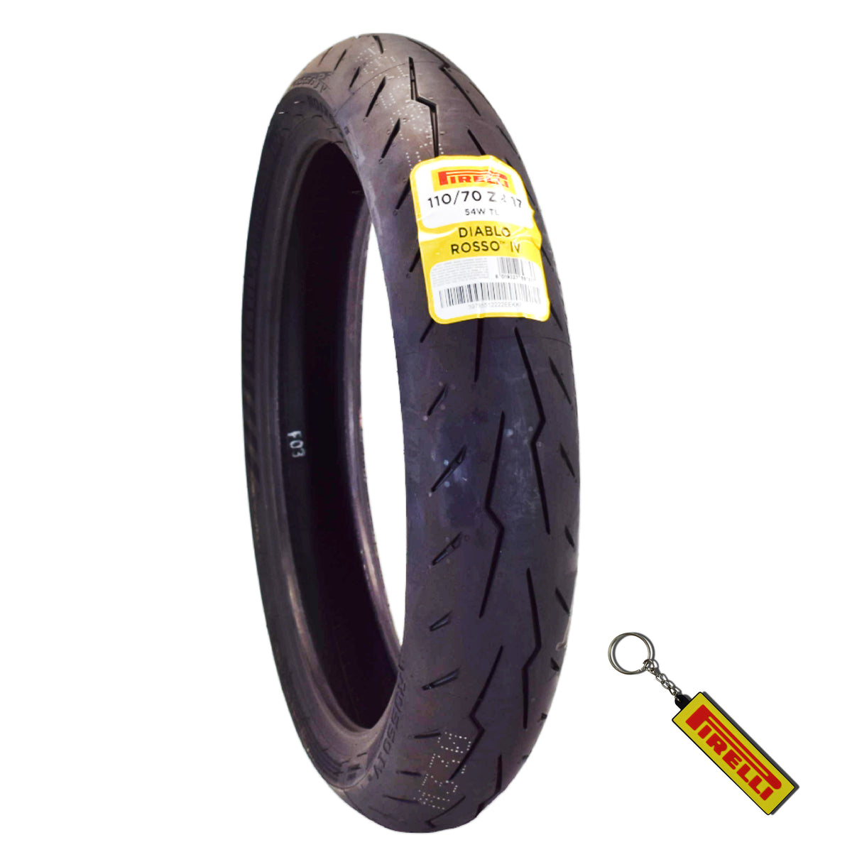 TIRE DIABLO ROSSO IV FRONT 110/70ZR17 54W TL RADIAL w/ Keychain