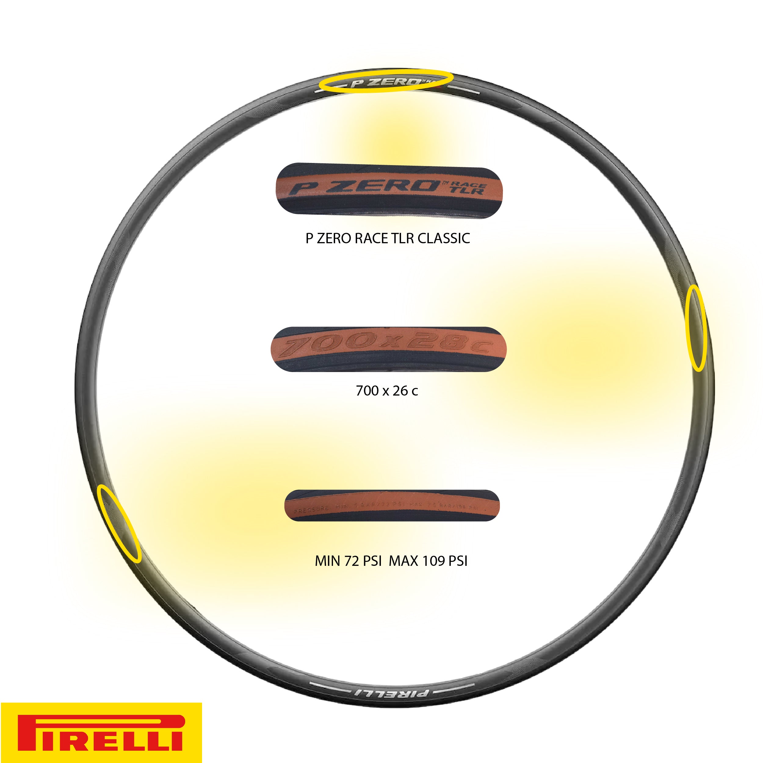 Pirelli P ZERO Race TLR Classic 28-622 (700 x 28c) Road Bicycle Tire (1)