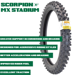 PIRELLI MID-SOFT STADIUM 80/100-21 M/C 51M MST & PIRELLI MID-SOFT STADIUM 120/90-19 NHS 66M