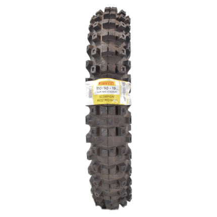 PIRELLI MID-HARD STADIUM 110/90-19 NHS 62M Rear Tire with Keychain – Superior Off-Road Performance and Durability for Hard Terrain Riding – Ideal for Competitive and Recreational Dirt Bikes!