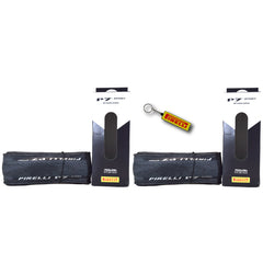 Pirelli P7 Sport 26-622 (700x26c) Road Bike Tire -  All-Round Performance - Durable Everyday Tire - 60tpi TechBELT Casing & PRO Compound for Control, Comfort & Handling w/ Keychain (2 Pk)