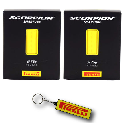 Pirelli Scorpion SmarTUBE 46/58-622, Presta 42mm Valve - Ultimate Puncture Resistance, Low Weight, Adventure Cycling Essentials - Bicycle Tire Tube w/Keychain (2 Pk)
