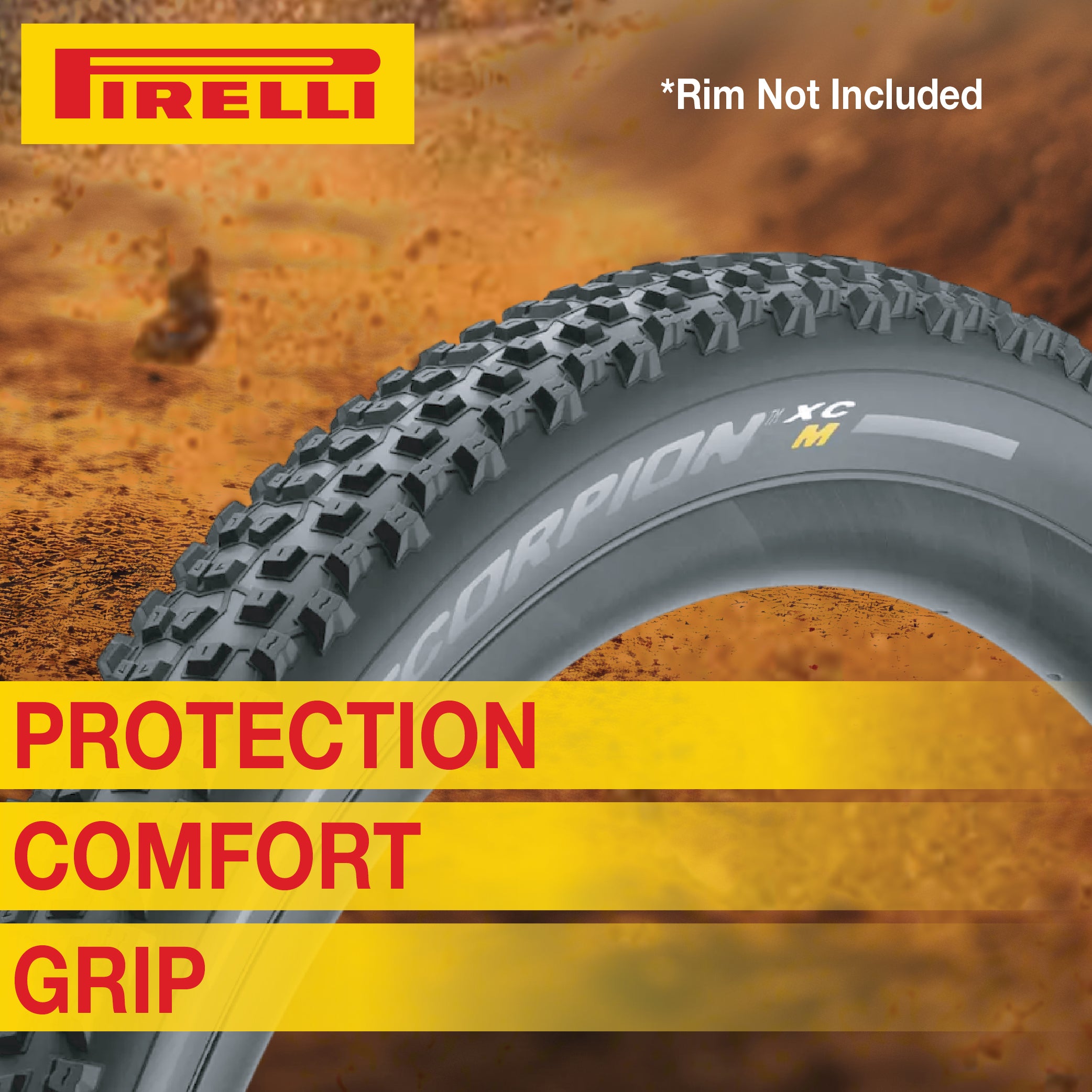 Pirelli Scorpion  XC M Yellow Label 55-622 (29x 2.2) MTB Bicycle Tire & SmarTUBE 23/32-622 Set- Designed for Hardpacked Courses, 60TPI and ProWall Casing- Mountain Bike Tire w/Keychain (2 Pk)