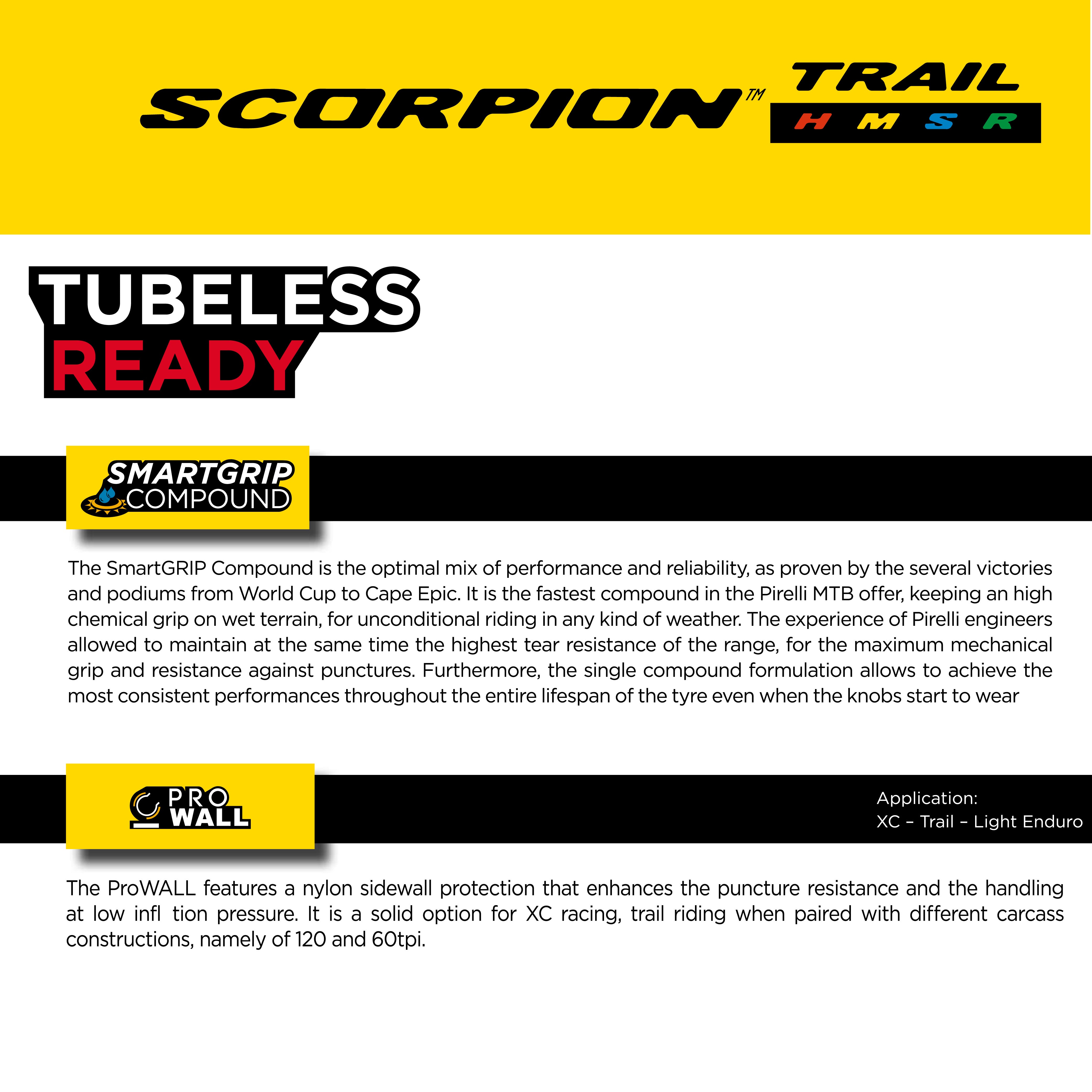 Pirelli Scorpion Trail XC M YW 60-622 MTB Tire & SmarTUBE 23/32-622 w/Keychain