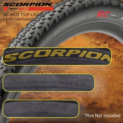Pirelli Scorpion XC RC 29x2.4 Gold Color Edition MTB Tires w/ Tube (2 Pack)