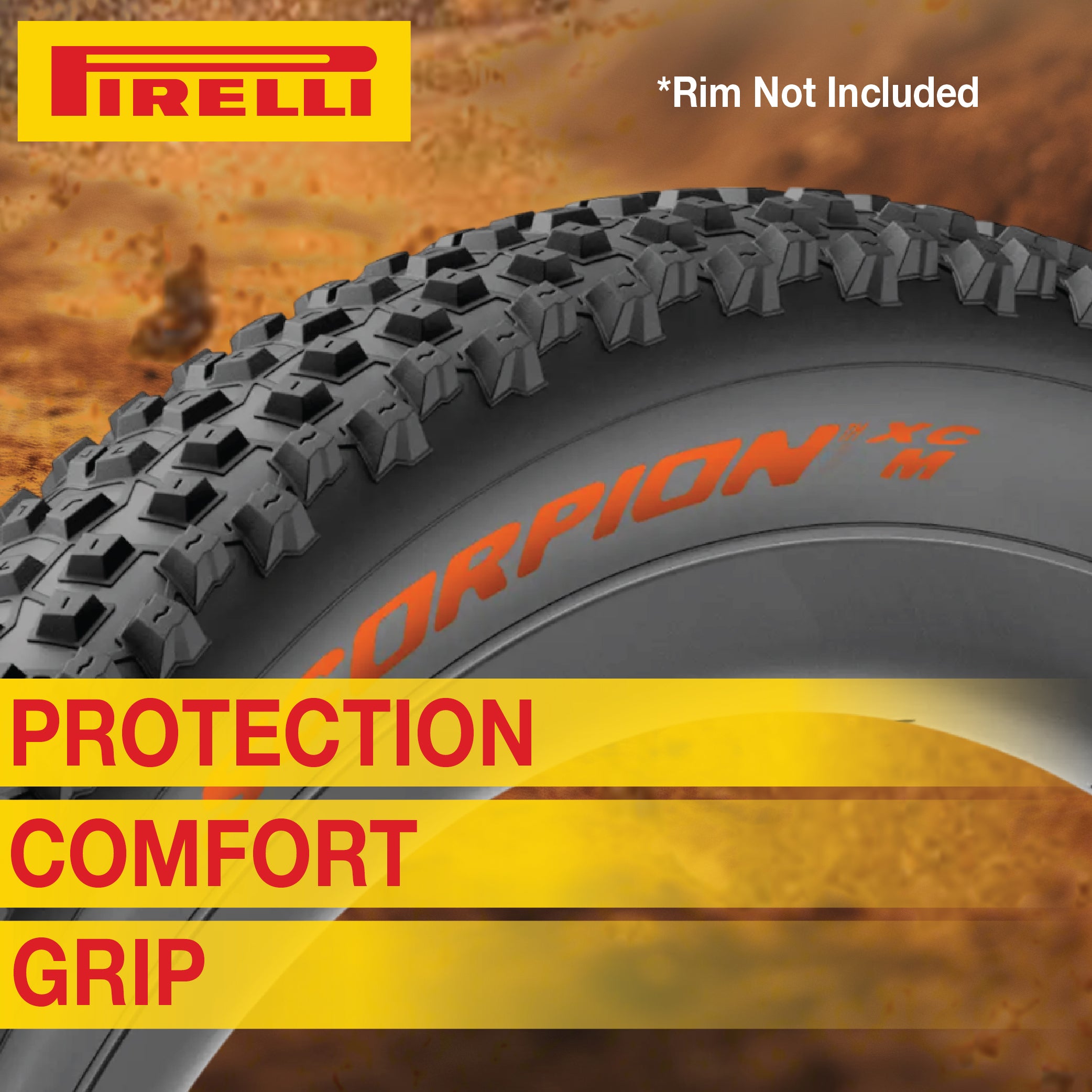 Pirelli Scorpion XC M Orange Label 60-622 (29x 2.4) MTB Bicycle Tire & SmarTUBE 23/32-622 Set- Designed for Hardpacked Courses and Mixed Terrains, 120TPI - Mountain Bike Tire w/Keychain (2 Pk)
