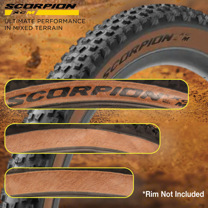 Pirelli Scorpion XC M Classic 60-622 (29x 2.4) MTB Bicycle Tire & SmarTUBE 23/32-622 Set- Designed for Hardpacked Courses and Mixed Terrains, 120TPI - Mountain Bike Tire w/Keychain (2 Pk)
