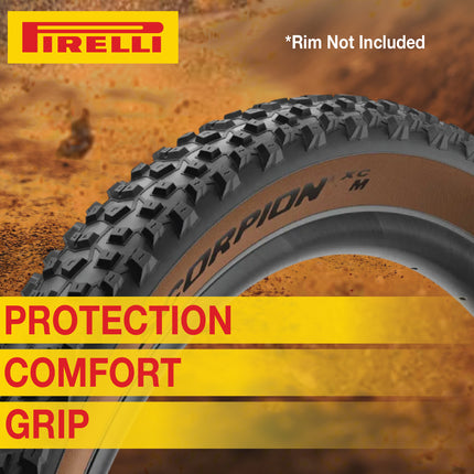 Pirelli Scorpion XC M Classic 60-622 (29x 2.4) MTB Bicycle Tire & SmarTUBE 23/32-622 Set- Designed for Hardpacked Courses and Mixed Terrains, 120TPI - Mountain Bike Tire w/Keychain (2 Pk)