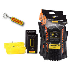 Pirelli Scorpion Enduro M Orange Color (29 x 2.4) Mountain Bicycle Tire & SmarTUBE 23/32-622 Tubeless Ready 60 TPI  All-Terrain for Enduro Trail & Aggressive XC Riding Mountain Bike w/Keychain (2 Pk)