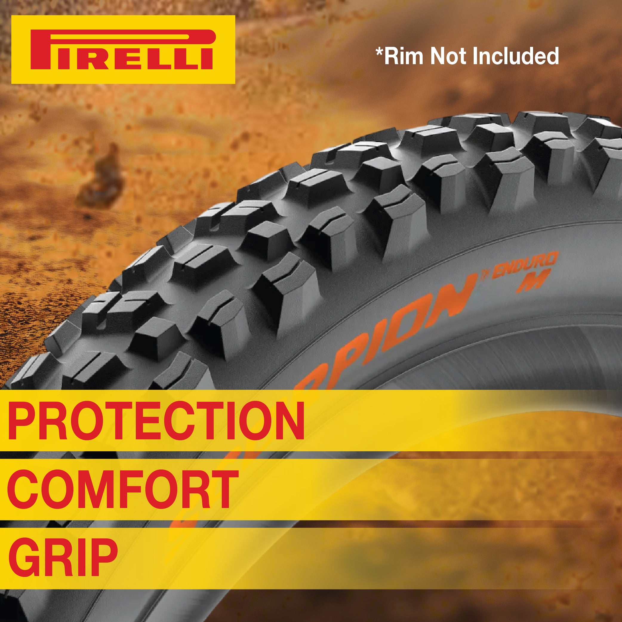 Pirelli Scorpion Enduro M Orange Color (29 x 2.4) Mountain Bicycle Tire & SmarTUBE 23/32-622 Tubeless Ready 60 TPI  All-Terrain for Enduro Trail & Aggressive XC Riding Mountain Bike w/Keychain (2 Pk)