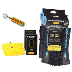 Pirelli Scorpion Enduro M Turchese Color (29x2.4) Mountain Bicycle Tire & SmarTUBE 23/32-622 Tubeless Ready 60 TPI  All-Terrain for Enduro Trail & Aggressive XC Riding Mountain Bike w/Keychain (2 Pk)