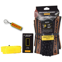 Pirelli Scorpion Enduro M Classic (29 x 2.4) Mountain Bicycle Tire & SmarTUBE 23/32-622 Tubeless Ready, 60 TPI,  All-Terrain Tire for Enduro Trail & Aggressive XC Riding Mountain Bike Tire w/Keychain