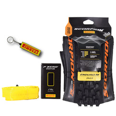 Pirelli Scorpion Enduro M Orange Color (29 x 2.6) Mountain Bicycle Tire & SmarTUBE 23/32-622 Tubeless Ready 60 TPI  All-Terrain for Enduro Trail & Aggressive XC Riding Mountain Bike w/Keychain