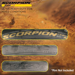 Pirelli Scorpion E-MTB M Gold Color Edition (29 x 2.6) Mountain Bicycle Tire & SmarTUBE 23/32-622 Tubeless Tear-Resistant E-MTB Tire for XC Racing Trail & Enduro 60 TPI Mountain Bike w/Keychain (2 Pk)