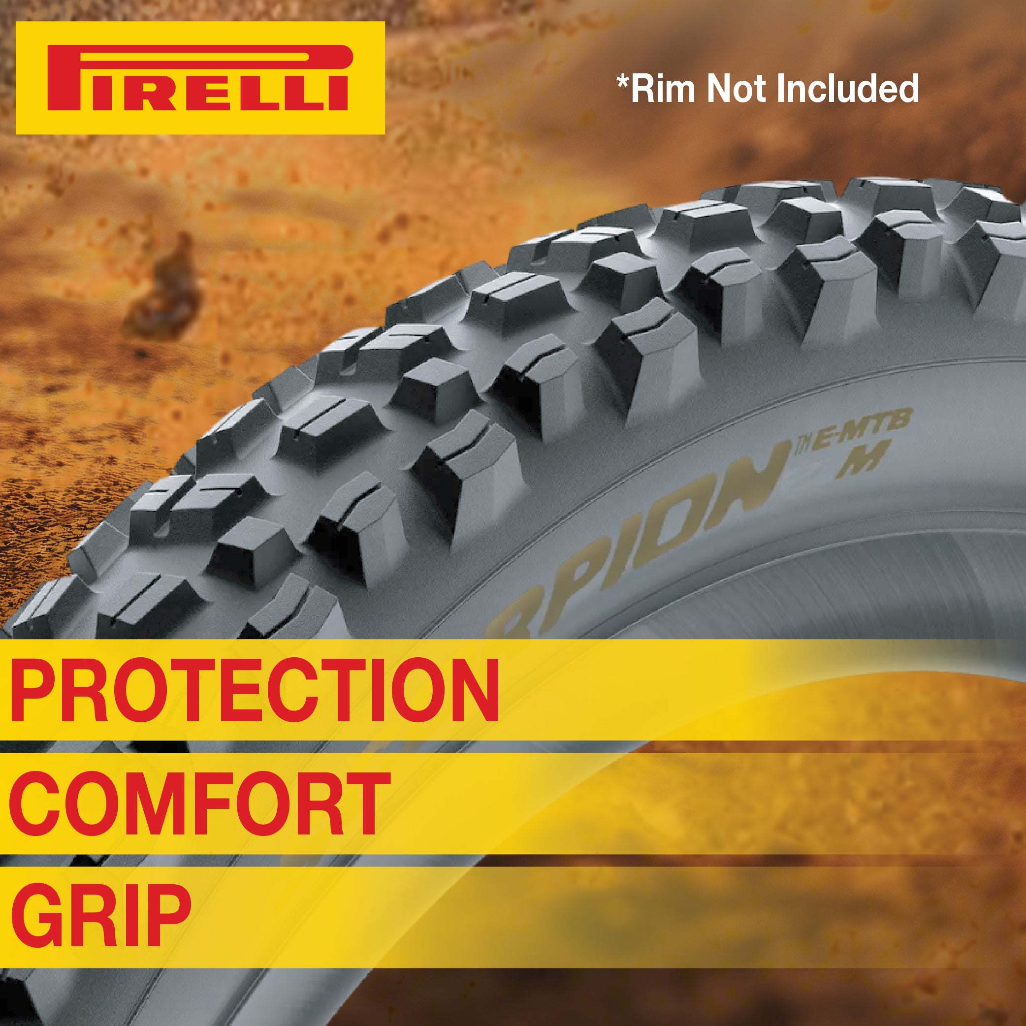 Pirelli Scorpion E-MTB M Gold Color Edition (27.5x2.6) Mountain Bicycle Tire & SmarTUBE 23/32-622 Tubeless Tear-Resistant E-MTB Tire for XC Racing Trail & Enduro 60 TPI Mountain Bike w/Keychain