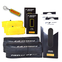 Pirelli P7 Sport 28-622 (700x28c) Road Bike Tire & SmarTUBE 23/32-622 700C Presta Tube Set -  All-Round Performance - 60tpi TechBELT Casing & PRO Compound for Comfort & Handling w/Keychain (2 Pk)