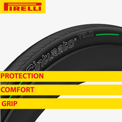 Pirelli Cinturato Velo TLR Classic 28-622 (700 x 28c) Road Bicycle Tire & 23/32-622 Presta P ZERO SmarTUBE - Armour Tech, Tubeless Ready Bike Tire with Keychain 700x28c(2-Pack Tire & Tubes)