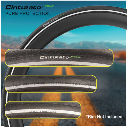 Pirelli Cinturato Velo TLR Reflective 32-622 (700 x 32c) Road Bicycle Tire & 23/32-622 Presta P ZERO SmarTUBE - Armour Tech, Clincher Type, Tubeless Ready Bike Tire with Keychain 700x32c(2-Pack Tire & Tubes)