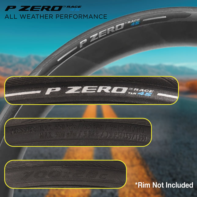 Pirelli P ZERO Race TLR 4S 28-622(700x28c) & SmarTUBE 23/32-622 700C Road Bike Tire & Tube Set-Tubeless Ready, All-Season Performance, High Grip & Durability, Bicycle Tube&Tire Set- w/Keychain (2 Pk)