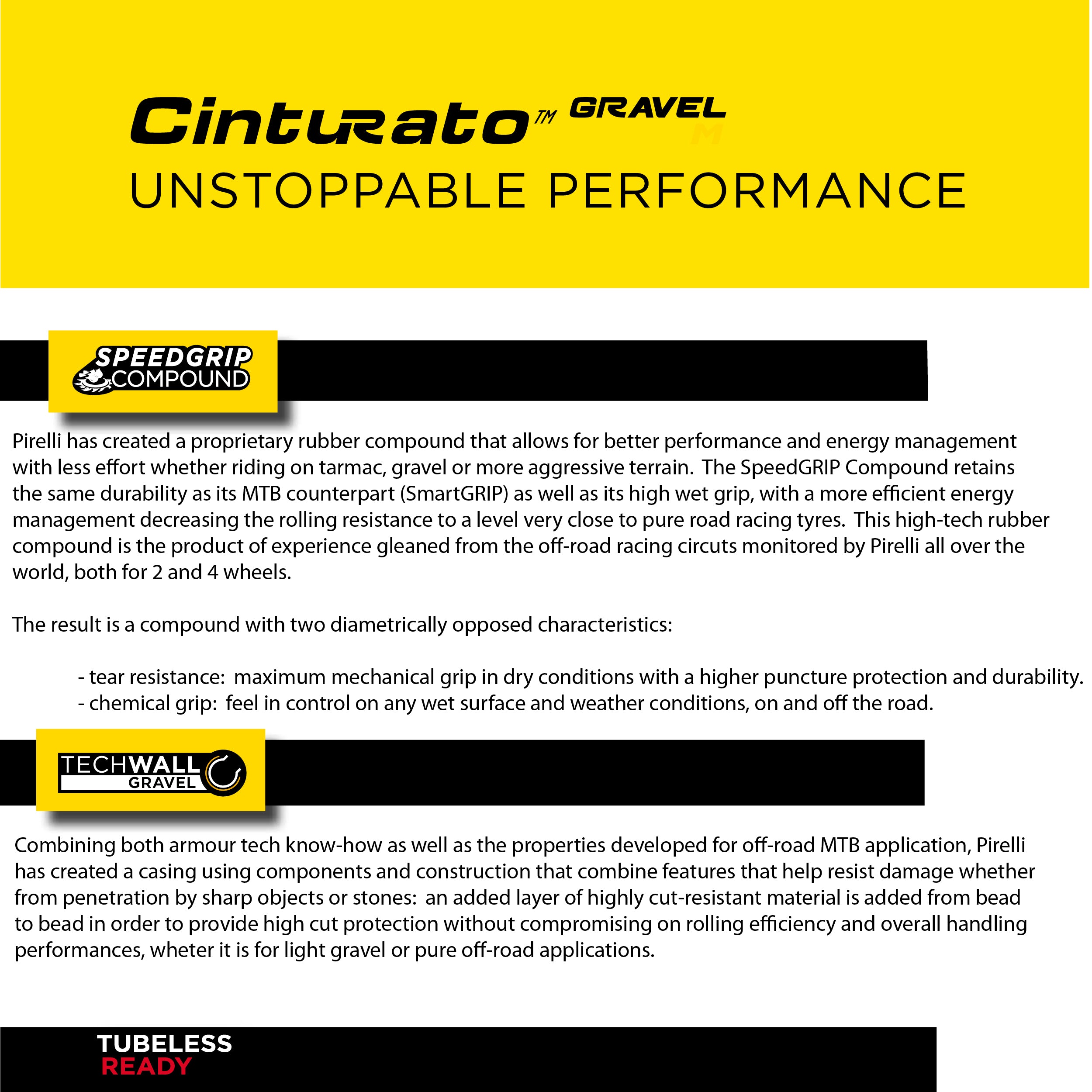 Pirelli Cinturato Gravel M TLR Classic 45-622 (700 x 45c) Road Bicycle Tire & 33/45-622 Presta Cinturato SmarTUBE - SpeedGrip Compound, Clincher Type, Tubeless Ready Bike Tire with Keychain