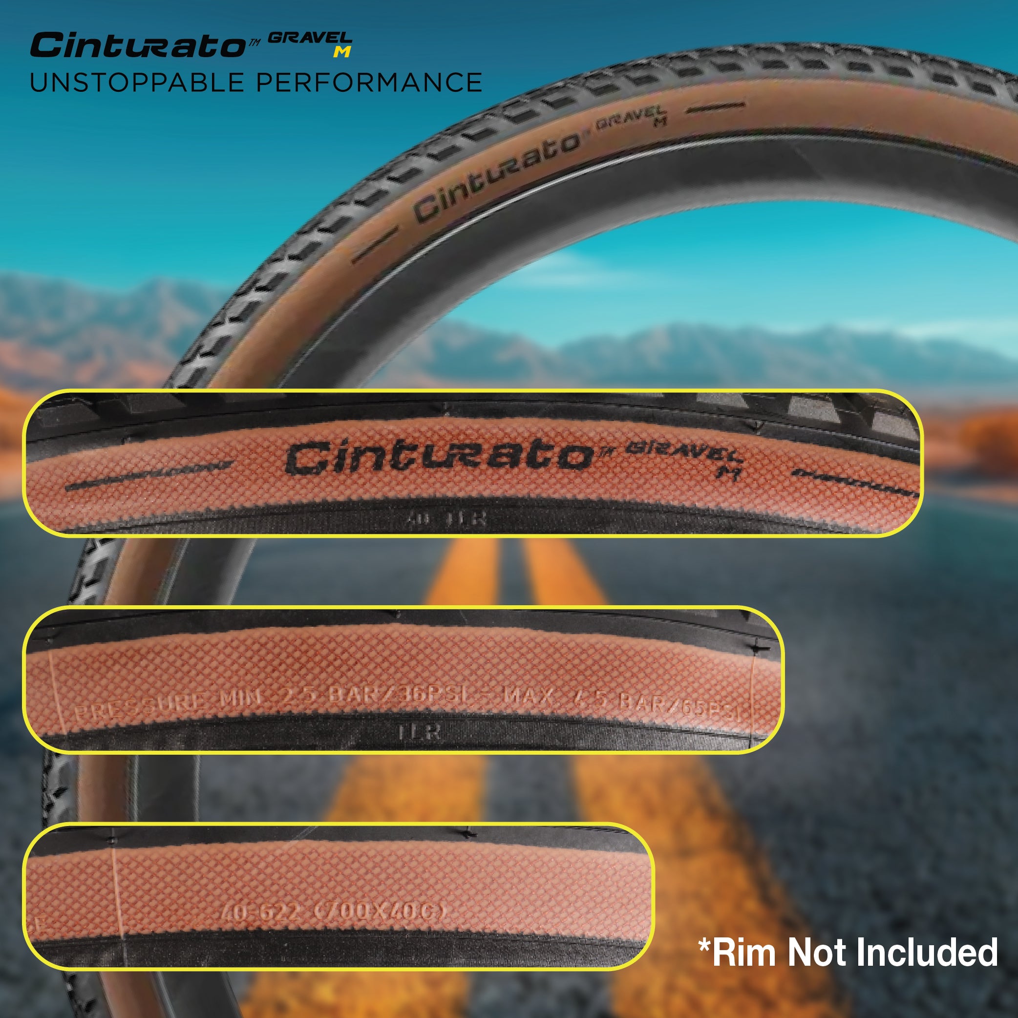 Pirelli Cinturato Gravel M TLR Classic 40-622 (700 x 40c) Road Bicycle Tire & 33/45-622 Presta Cinturato SmarTUBE - SpeedGrip Compound, Clincher Type, Tubeless Ready Bike Tire with Keychain